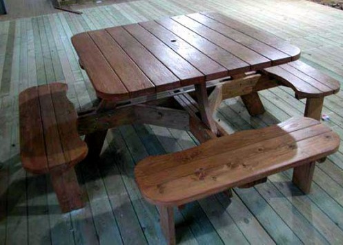 원목 사각 일체형 테이블/D1210 x W1210 mm/미송