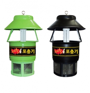 【 후지카 】포집 포충기 50평형 (야외용·실내외겸용) FU-502 (녹색│블랙) 【 해충박멸, 스틸 강철판 】
