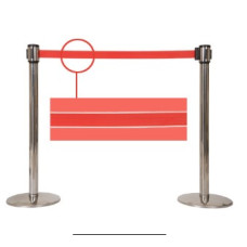 NOA 스텐차단봉 O/H 투톤벨트(Red) 1SET/백화점,관공서,공사현장용 국내산