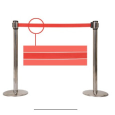 NOA 스텐차단봉 O/H 투톤벨트(Red) 1SET/백화점,관공서,공사현장용 국내산